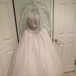 Morilee by Madeline Gardner White Ballgown - Size 10 US - Size 12 UK